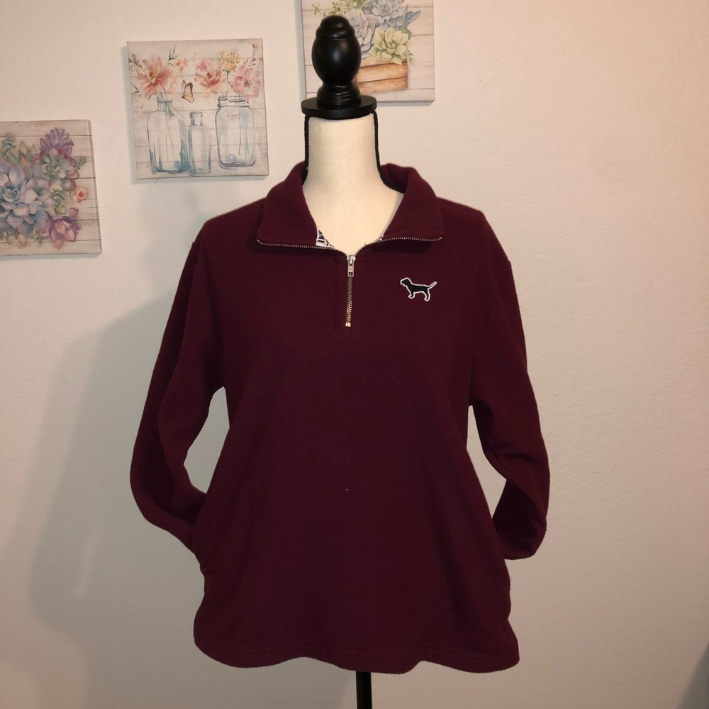 VS PINK comfy quarter zip sweater